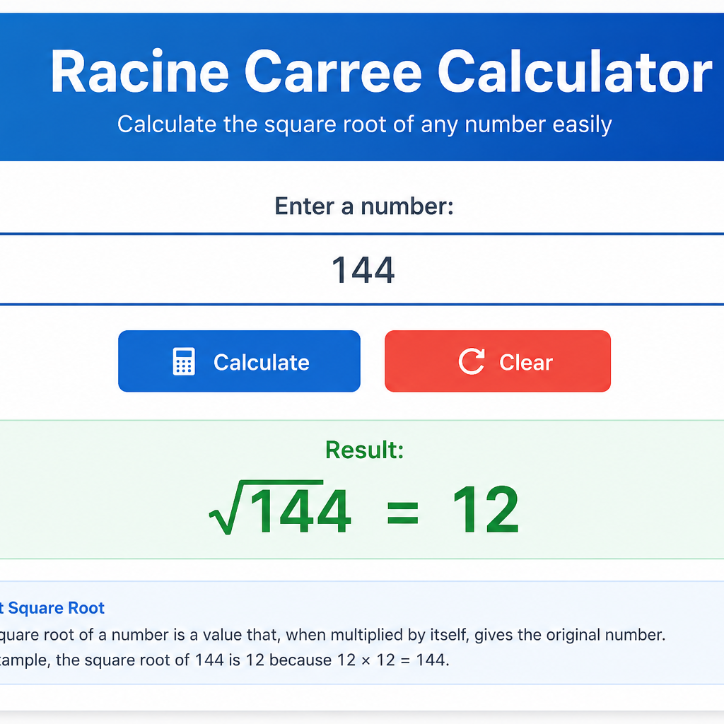 Racine Carree Calculator